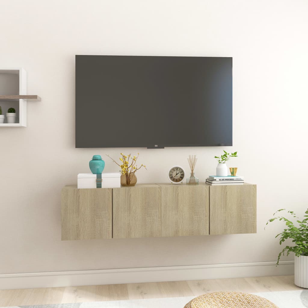 vidaXL Muebles de salón colgantes 2 uds roble Sonoma 60x30x30 cm