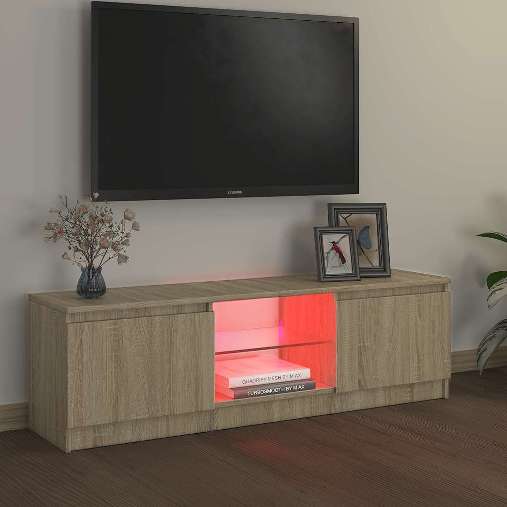 vidaXL Armario TV con luces LED roble Sonoma 120x30x36 cm