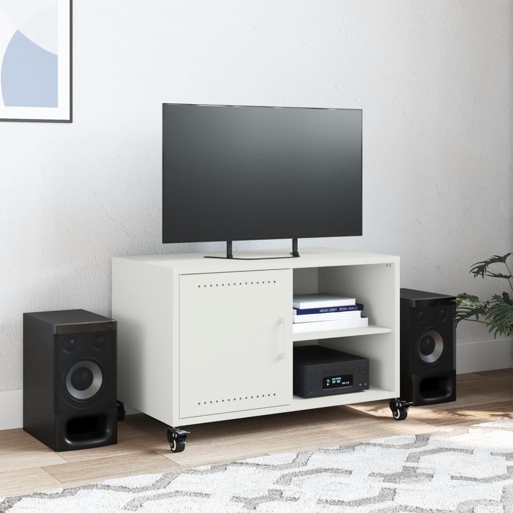 vidaXL Mueble de TV acero blanco 68x39x43,5 cm