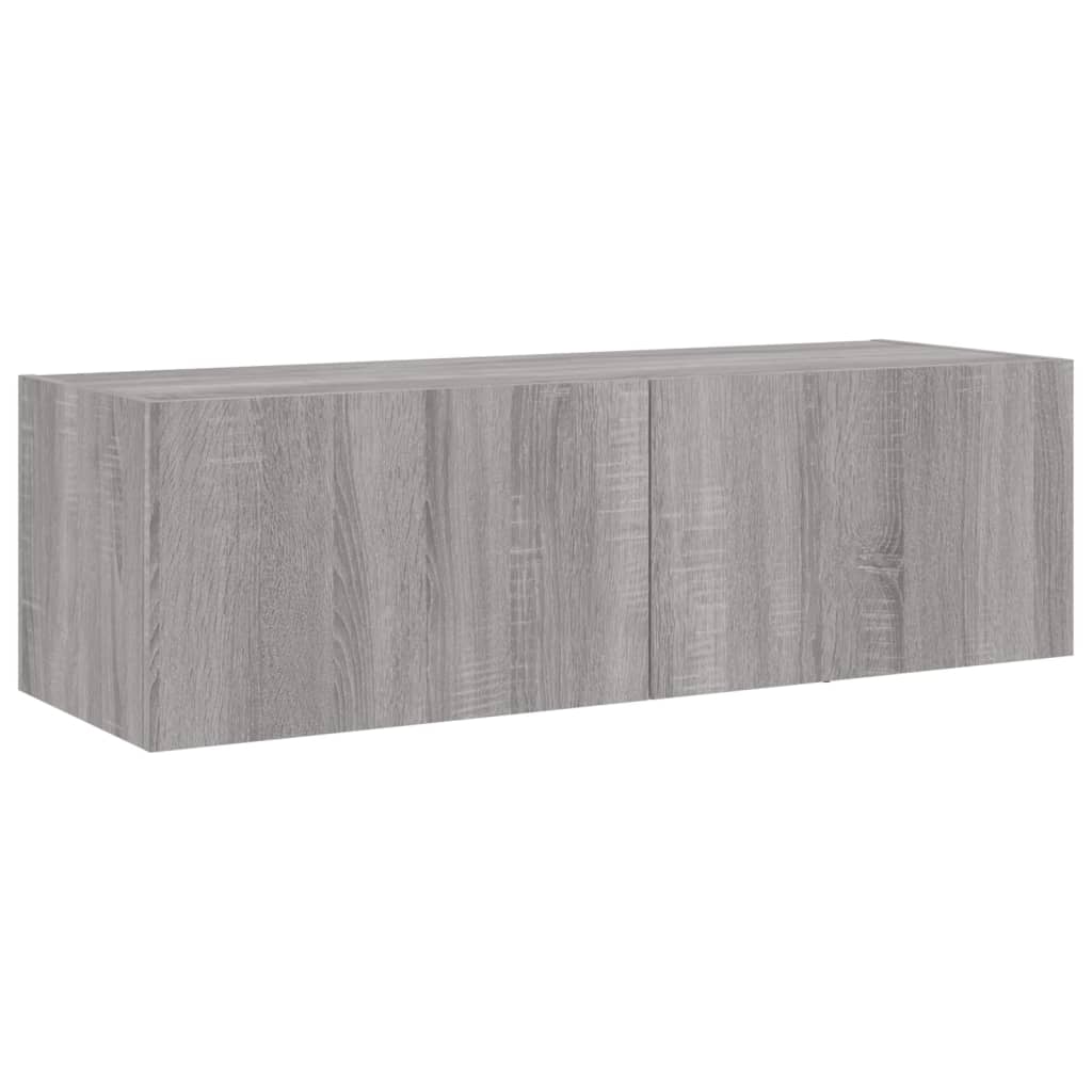 vidaXL Mueble de TV de pared con luces LED gris Sonoma 100x35x31 cm