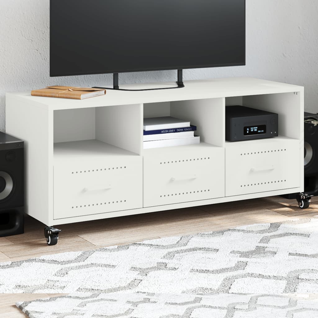 vidaXL Mueble de TV acero blanco 100,5x39x43,5 cm