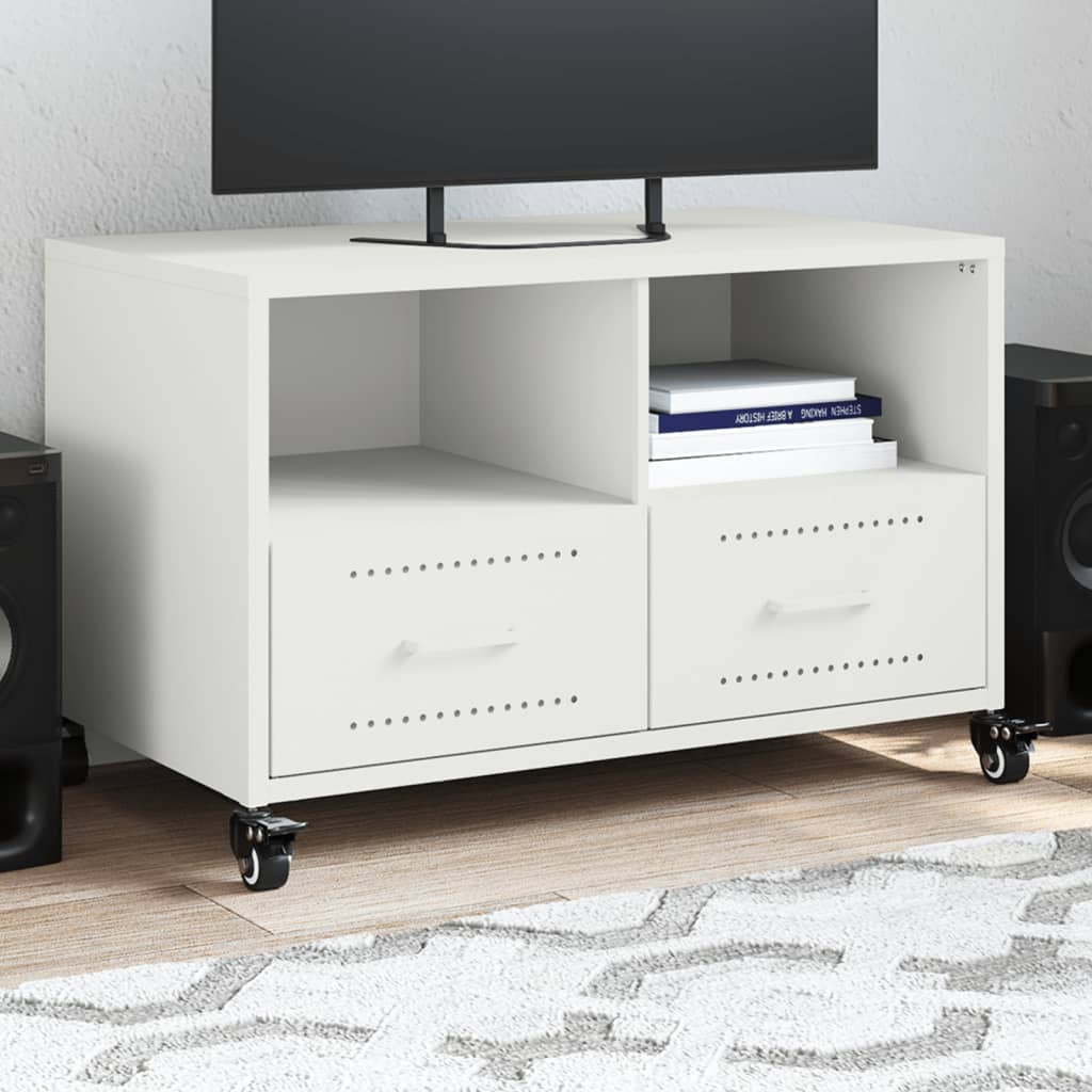 vidaXL Mueble de TV acero blanco 68x39x43,5 cm