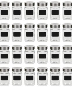 vidaXL Vorratsgläser mit Aufkleber 24 Stk. 300 ml