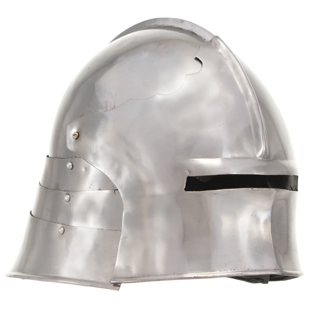 vidaXL Réplica de casco de caballero medieval antiguo LARP acero plata