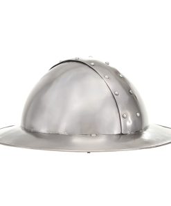 vidaXL Réplica de casco de caballero medieval antiguo LARP acero plata