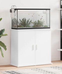 vidaXL Soporte para acuario madera de ingeniería blanco 81x36x73 cm