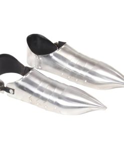 vidaXL Réplica de escarpes de caballero medieval LARP acero plateado