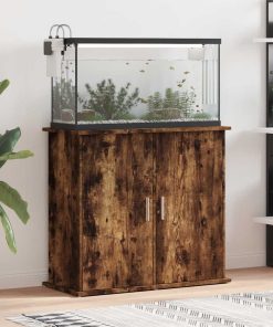 vidaXL Soporte de acuario madera ingeniería roble ahumado 81x36x73 cm