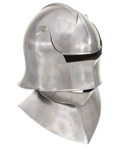 vidaXL Réplica de casco de caballero medieval antiguo LARP acero plata