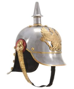 vidaXL Réplica de casco de soldado prusiano LARP acero plateado
