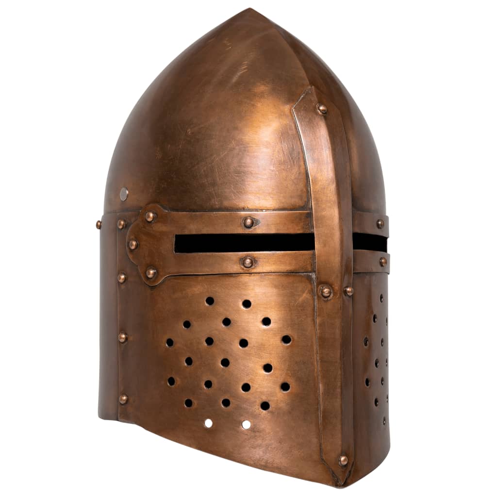 vidaXL Réplica de casco de caballero medieval antiguo LARP acero cobre