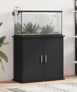vidaXL Soporte para acuario madera de ingeniería negro 81x36x73 cm