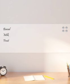 vidaXL Pizarra magnética de pared vidrio templado blanco 100x40 cm