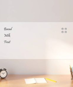 vidaXL Pizarra magnética de pared vidrio templado blanco 100x50 cm