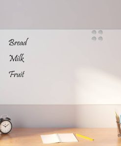 vidaXL Pizarra magnética de pared vidrio templado blanco 100x60 cm