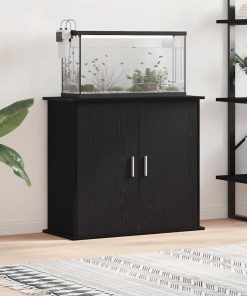 vidaXL Soporte para acuario de madera de roble negro 81x36x73 cm
