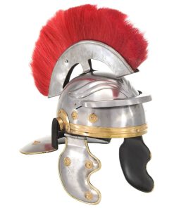 vidaXL Römischer Soldaten-Helm Antik Replik für LARP Silbern Stahl