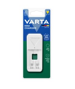 Caricabatterie Varta 57656 101 401 Mini 2 Batterie Bianco AA/AAA