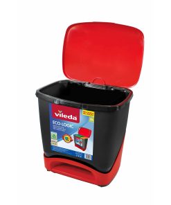 Secchio della spazzatura Vileda ECO-LOGIC polipropilene 39 L Nero Rosso Rosso/Nero