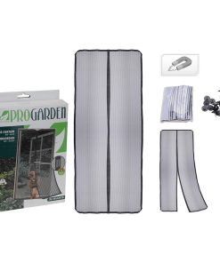 Zanzariera Progarden Magnetica 2 Pezzi Porte Fibra di Vetro Nero (50 x 220 cm)