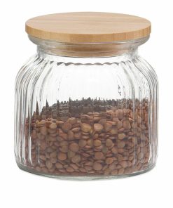 Barattolo Andrea House MS72136 Vetro Bambù Cucina 600 ml