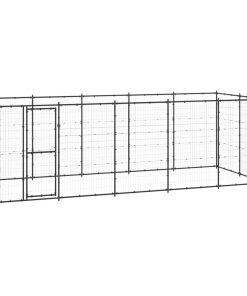vidaXL Outdoor-Hundezwinger Stahl 12,1 m²