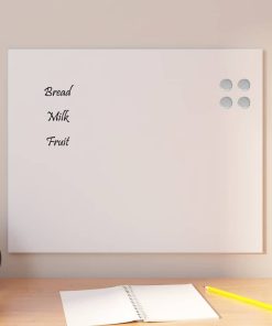 vidaXL Pizarra magnética de pared vidrio templado blanco 50x40 cm