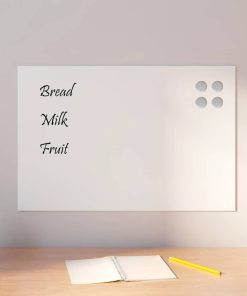 vidaXL Pizarra magnética de pared vidrio templado blanco 60x40 cm