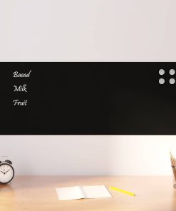 vidaXL Pizarra magnética de pared vidrio templado negro 100x40 cm