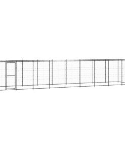 vidaXL Outdoor-Hundezwinger mit Überdachung Stahl 21,78 m²