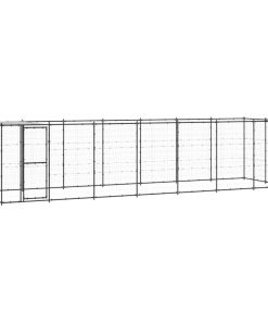 vidaXL Outdoor-Hundezwinger mit Überdachung Stahl 16,94 m²