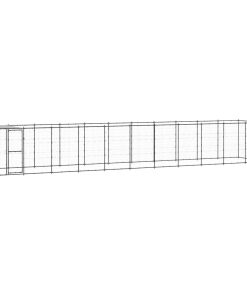 vidaXL Outdoor-Hundezwinger mit Überdachung Stahl 26,62 m²