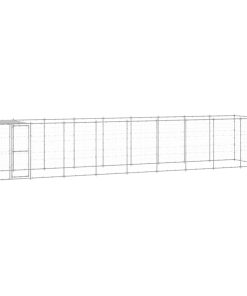 vidaXL Outdoor-Hundezwinger mit Überdachung Verzinkter Stahl 21,78 m²