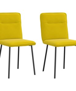 vidaXL Sillas de comedor 2 unidades terciopelo amarillo