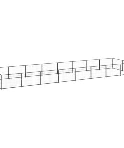 vidaXL Perrera acero 16 m² negra