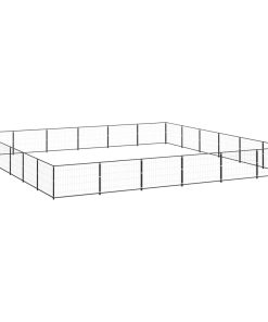 vidaXL Perrera acero 36 m² negra