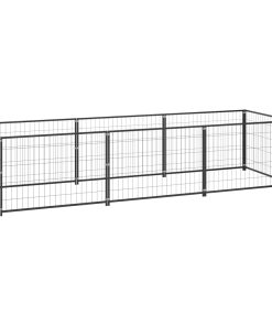 vidaXL Perrera acero 3 m² negra