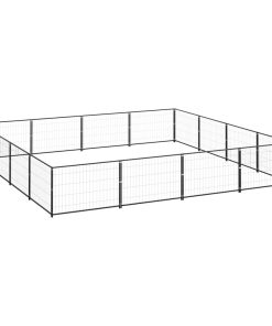vidaXL Perrera acero 16 m² negra