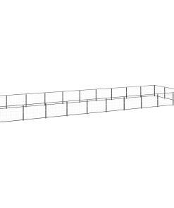 vidaXL Perrera acero 30 m² negra
