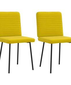 vidaXL Sillas de comedor 2 unidades terciopelo amarillo