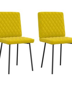 vidaXL Sillas de comedor 2 unidades terciopelo amarillo