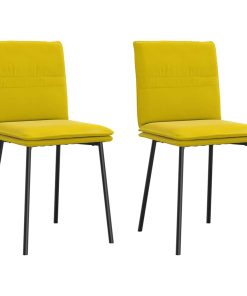 vidaXL Sillas de comedor 2 unidades terciopelo amarillo