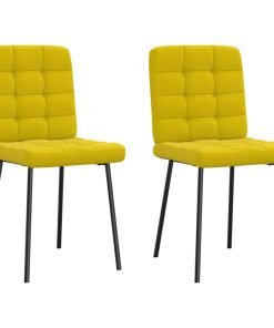 vidaXL Sillas de comedor 2 unidades terciopelo amarillo