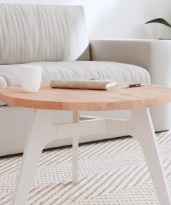 vidaXL Tablero redondo de madera maciza de haya Ø60x2,5 cm