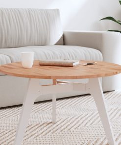 vidaXL Tablero redondo de madera maciza de haya Ø70x1,5 cm