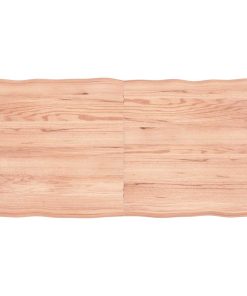 vidaXL Tablero mesa madera tratada borde natural marrón 120x60x(2-6)cm