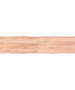 vidaXL Tablero mesa madera tratada borde natural marrón 200x40x(2-6)cm