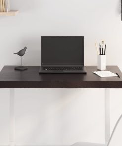 vidaXL Tablero mesa madera tratada borde vivo marrón 80x40x(2-4) cm