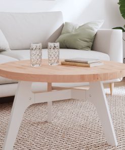 vidaXL Tablero redondo de madera maciza de haya Ø80x4 cm