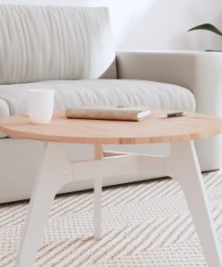 vidaXL Tablero redondo de madera maciza de haya Ø60x1,5 cm